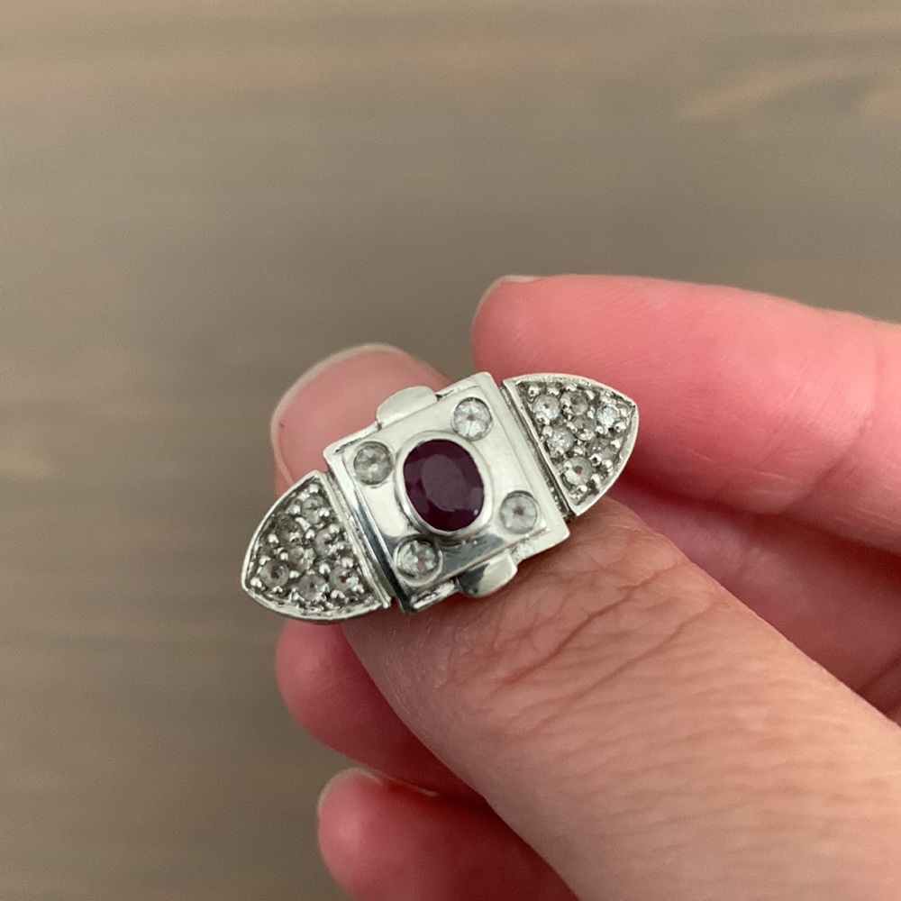 Vintage Ruby/White Sapphire Ring - image 5